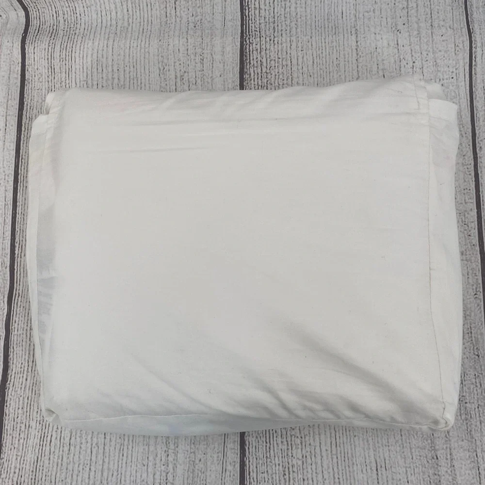 Ralph Lauren Palmer Duvet Cover KING White Sky Blue Ribbon Trim 100% Cotton